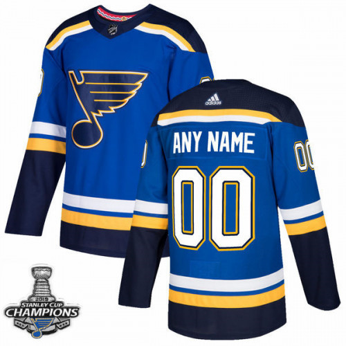 Men's St. louis Blues Blue 2019 Stanley Cup Champions Custom Name Number Size Stitched NHL Jersey